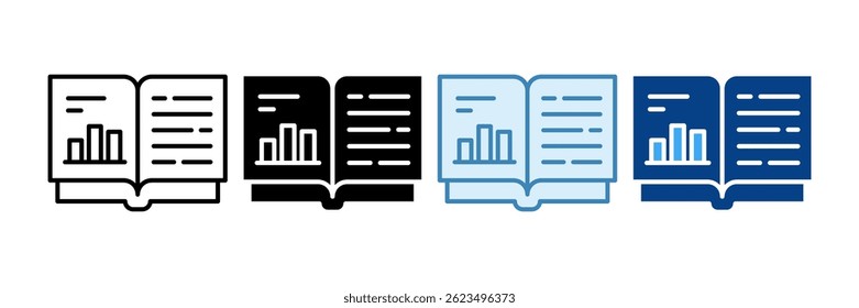 Conjunto de iconos de libro de datos abiertos Colección de estilos múltiples