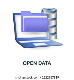 Open Data icon. 3d illustration from smart city collection. Creative Open Data 3d icon for web design, templates, infographics and more