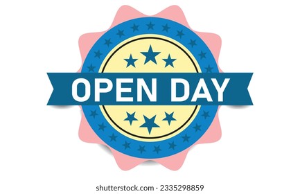 open day badge design label sticker vector design