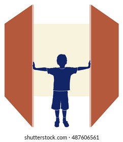 open day concept, doors open days background for schools or kindergartens, isolated illustration