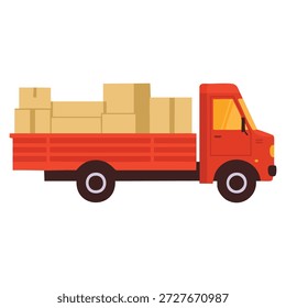 Offenes Deck Lastkraftwagen Vektorgrafik einzelne Design-Element perfekt für Transport Lieferlogistik und Nutzfahrzeug thematische Kunstwerke