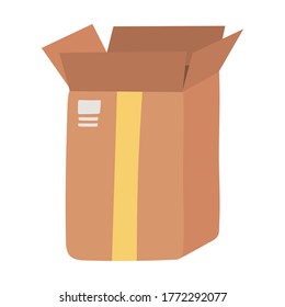 open delivery cardboard box fragile isolated design icon vector illustration