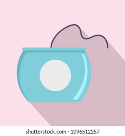 Open dental floss box icon. Flat illustration of open dental floss box vector icon for web design