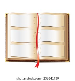 Open deployed book. Vector illustration