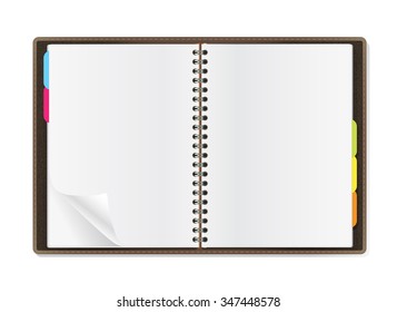 Open Diary Pages On White Background