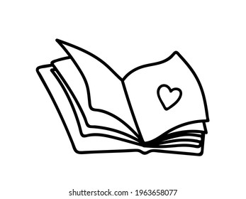 Open diary. Vector on a white background.