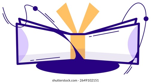 Open Diploma Cartoon Illustration. Graduation Icon Concept Isolated