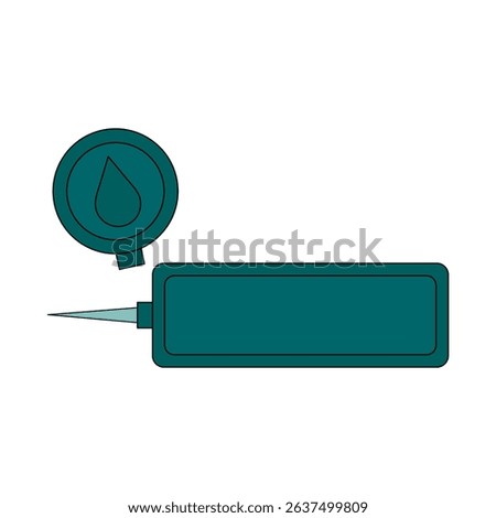 Open disposable lancet with a visible needle and detached cap showing a blood drop symbol. Used for finger pricking to obtain blood for glucose testing. Concept of diabetes mellitus, chronic illness.