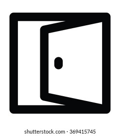 Open Door Bold Line Vector Icon 