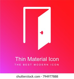 Open door with border red and pink gradient material white icon minimal design