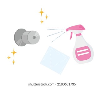 Open the door by hand.　Vector illustration of a doorknob.