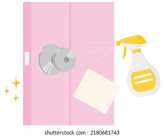 Open the door by hand.　Vector illustration of a doorknob.