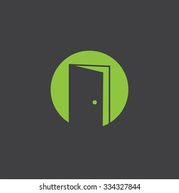 open door cut identity template icon design element
