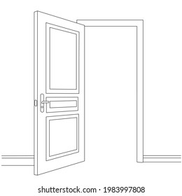 open door drawing  isolated, vector