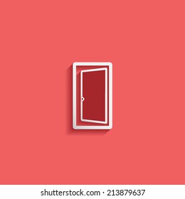 open door, flat icon for your design, vector illustration