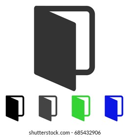 Open Door flat vector illustration. Colored open door gray, black, blue, green pictogram variants. Flat icon style for web design.