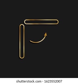Open, door gold icon. Vector illustration of golden icon