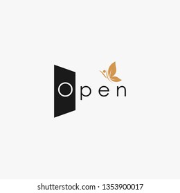 Open door .open health. open logo deep meaning, simple logo vector illustration