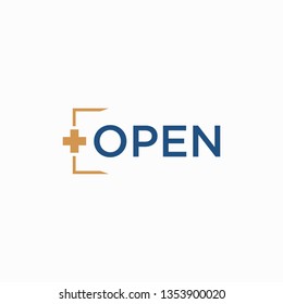 Open door .open health. open logo deep meaning, simple logo vector illustration