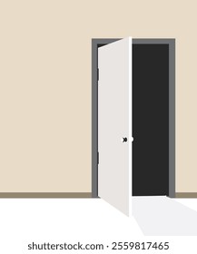 Open Door House stock illustration. House apartment entrance stock illustration