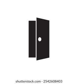 Open door icon black and white vector sign