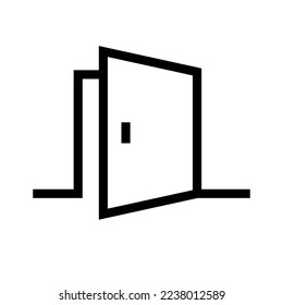 Open door icon. Entrance. Vector.