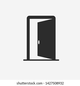 Open door icon. Exit icon. Push door concept icon for website, logo, app, game, ui.