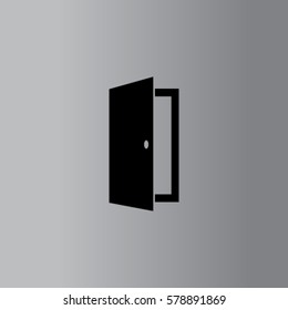 Open Door Icon, Exit Vector Illustration