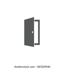 Open door icon, exit vector illustration