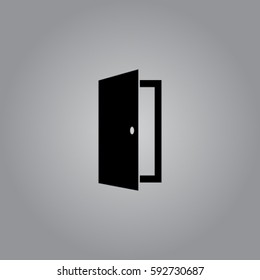 Open door icon, exit vector illustration