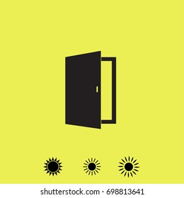 Open door icon, exit vector illustration