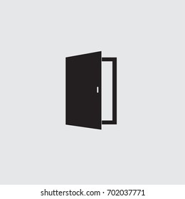 Open Door Icon, Exit Vector Illustration