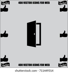 Open door icon, exit vector illustration
