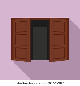 Open door icon. Flat illustration of open door vector icon for web design