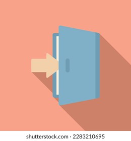 Open door icon flat vector. Computer interface. User internet