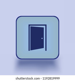 Open door icon isolated of flat style. Vector illustration.