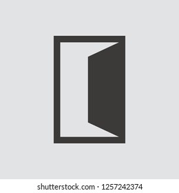 Open door icon isolated of flat style. Vector illustration.
