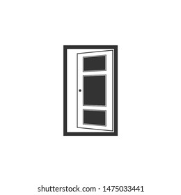 Open door icon isolated. Flat design. Vector Illustration