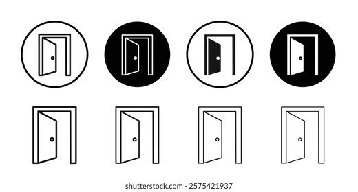 Open door icon Isolated flat vector in outline