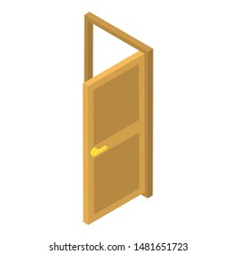 Open Door Icon Isometric Open Door Stock Vector Royalty Free