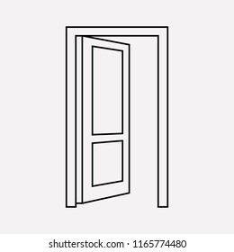 Open door icon line element. Vector illustration of open door icon line isolated on clean background for your web mobile app logo design.