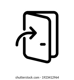 icono de puerta abierta o logotipo símbolo de signo aislado ilustración vectorial - iconos vectoriales de estilo negro de alta calidad
