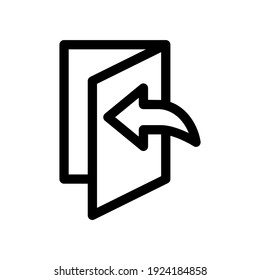 icono de puerta abierta o logotipo símbolo de signo aislado ilustración vectorial - iconos vectoriales de estilo negro de alta calidad
