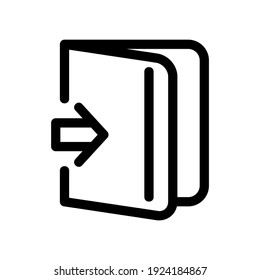 icono de puerta abierta o logotipo símbolo de signo aislado ilustración vectorial - iconos vectoriales de estilo negro de alta calidad
