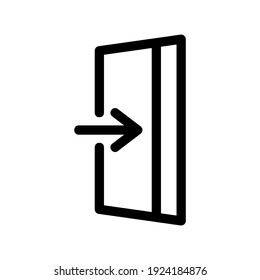 icono de puerta abierta o logotipo símbolo de signo aislado ilustración vectorial - iconos vectoriales de estilo negro de alta calidad
