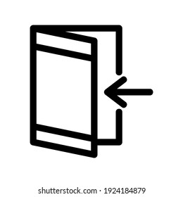icono de puerta abierta o logotipo símbolo de signo aislado ilustración vectorial - iconos vectoriales de estilo negro de alta calidad

