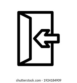 icono de puerta abierta o logotipo símbolo de signo aislado ilustración vectorial - iconos vectoriales de estilo negro de alta calidad

