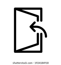 Symbol für offene Türen oder Logo einzeln auf Zeichensymbolen, Vektorgrafik - hochwertige Vektorgrafiken im schwarzen Stil

