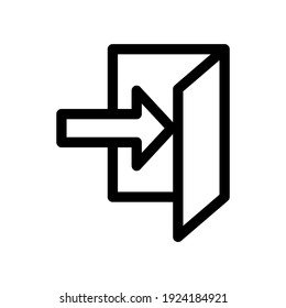 icono de puerta abierta o logotipo símbolo de signo aislado ilustración vectorial - iconos vectoriales de estilo negro de alta calidad
