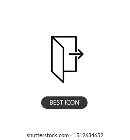 open door icon on white background. Vector sign